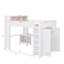 Grand lit mezzanine avec garde-robe et bureau, tête de lit avec rangement et port USB-191244188