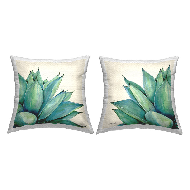 Ensemble de coussins d'extérieur à motif de plantes succulentes 2 pièces par Stephanie Workman Marrott