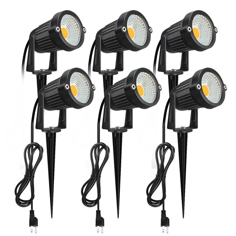Black Hardwired/Plug-In 5W LED Metal Spot Light