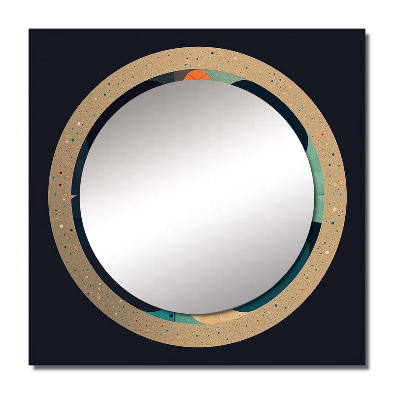 Radule - Miroir géométrique carré pour décoration murale, 23 po x 23 po