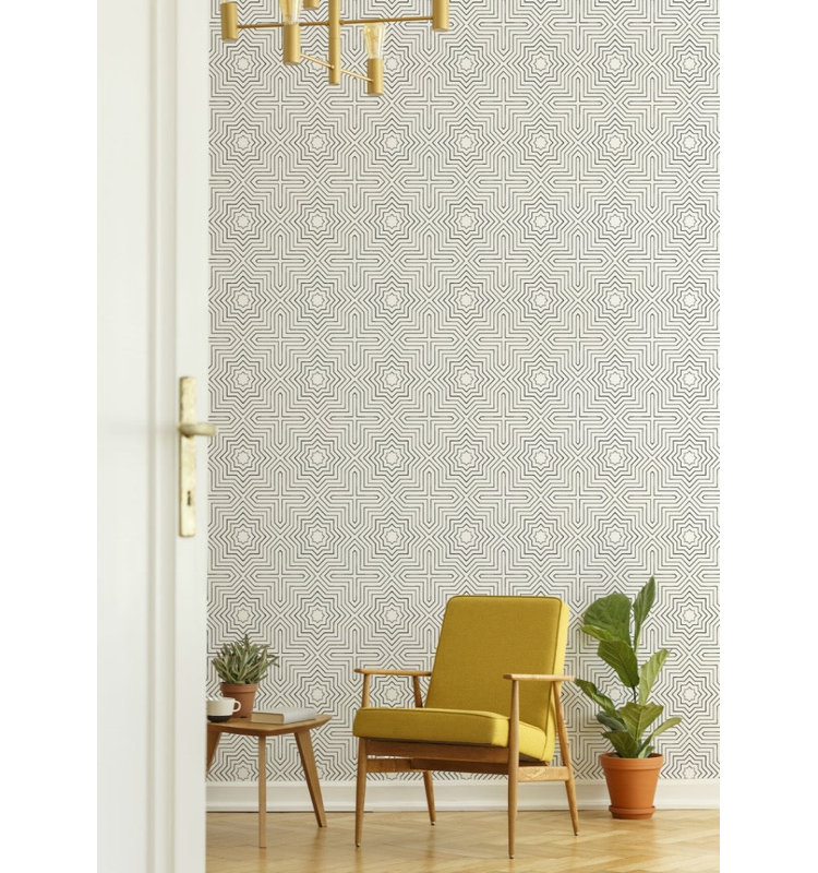 CO-ED Grand 10' L x 24" W Wallpaper Roll, Quartz White, PVC, Self-adhesive