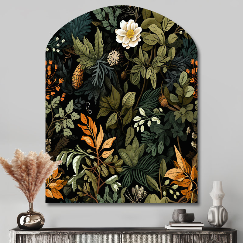 Helzer - Décoration murale asymétrique en métal à motif floral, sculpture murale en arche, H 43 po x l 33 po