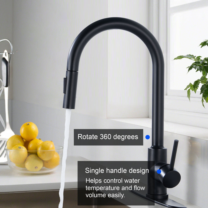NOVEL Pull Down Kitchen Faucet, Matte Black