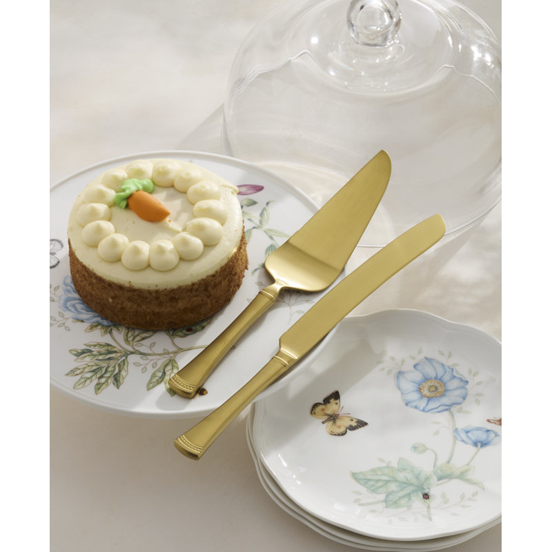 Portola Satin Gold 2-Piece Dessert Set