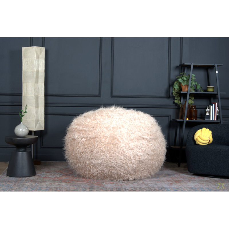 Sac à billes Mahin, Fausse fourrure beige