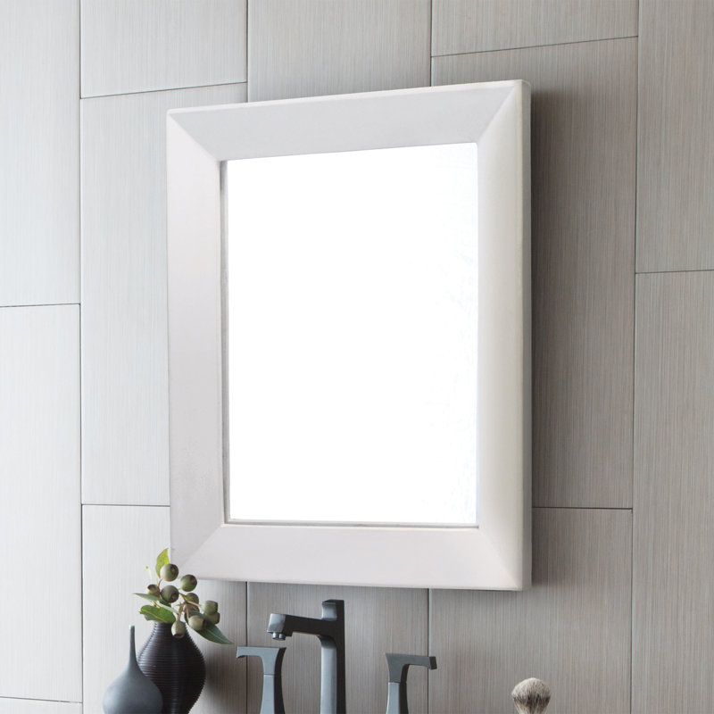 Portola Modern & Contemporary Beveled Bathroom / Vanity Mirror, Pearl, 26" x 22"