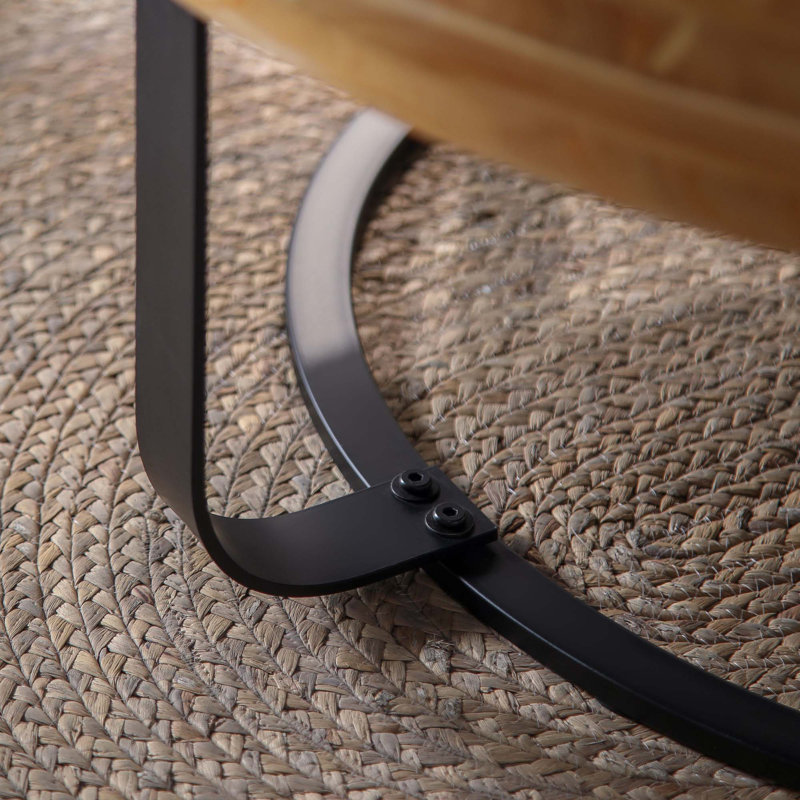 31.5" Round Wood Coffee Table, Black