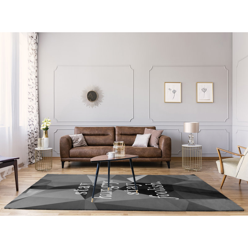 Tapis en polyester à garder un guillemet en simili-pierre, Rectangle 9 pi x 12 pi