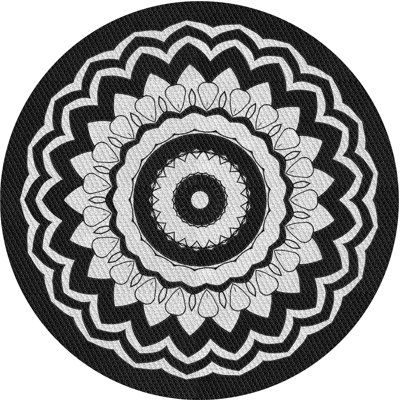 Tapis noir/gris tissé à la machine