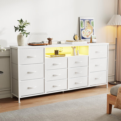 Rangement en tissu blanc avec 12 tiroirs GarveeHome
