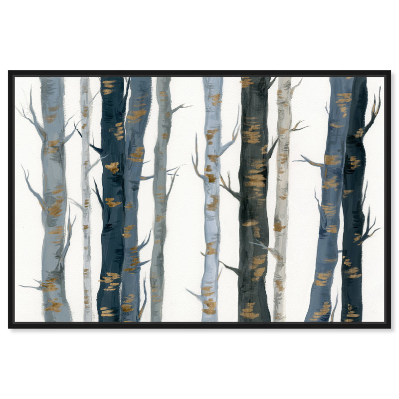 Nature et paysage derrière les bois - impression sur toile tendue, H 20 po x l 30 po, Cadre noir