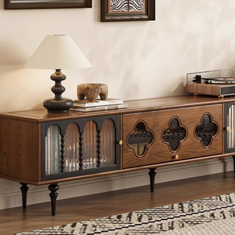 Meuble télé rétro à blocs de couleurs, H 20,86 po x L 78,74 po x l 15,74 po