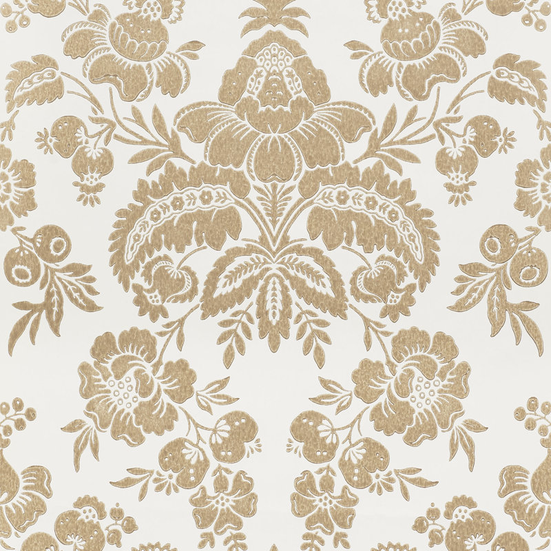Simone Damask Wallpaper, Gold