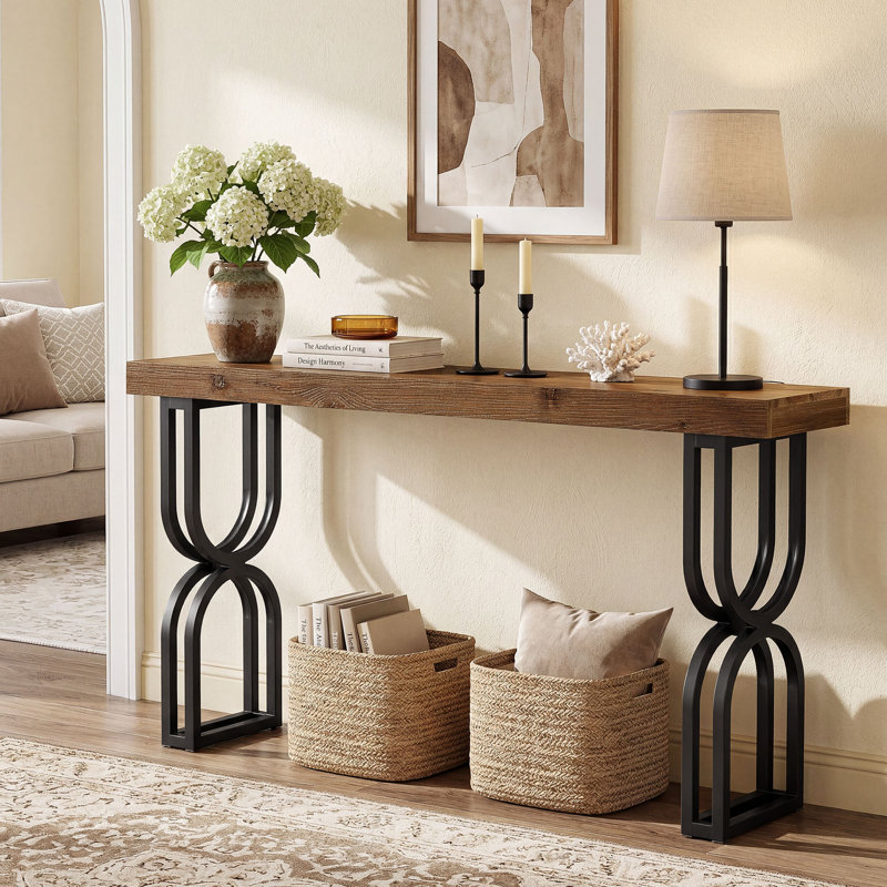 82cm Solid Wood Top Console Table