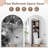 Over The Toilet Cabinet Double Door Wood Bathroom Storage Organizer With Adjustable Shelves, Cubby And Tempered Glass Door-243289479
