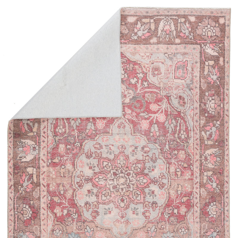 Machine Washable Performance Pink Rug, Rectangle 9' x 12'