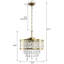 Lustre tambour en métal à 5 lumières Jolie avec détails en cristal-311498348