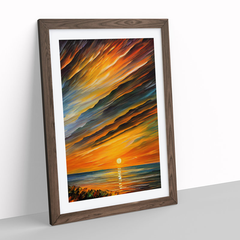 Ocean Sunrise No.1 - Framed Print, 46cm H x 34cm W x 2cm D, Walnut