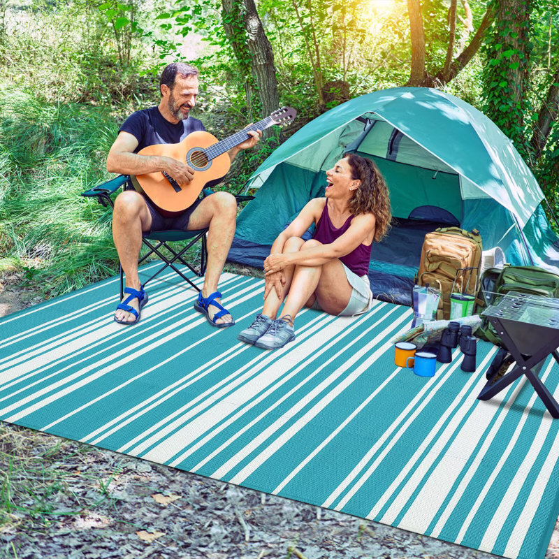 Tapis de paille imperméable en plastique réversible pour l'extérieur, Tapis de couloir de 9 pi x 18 pi