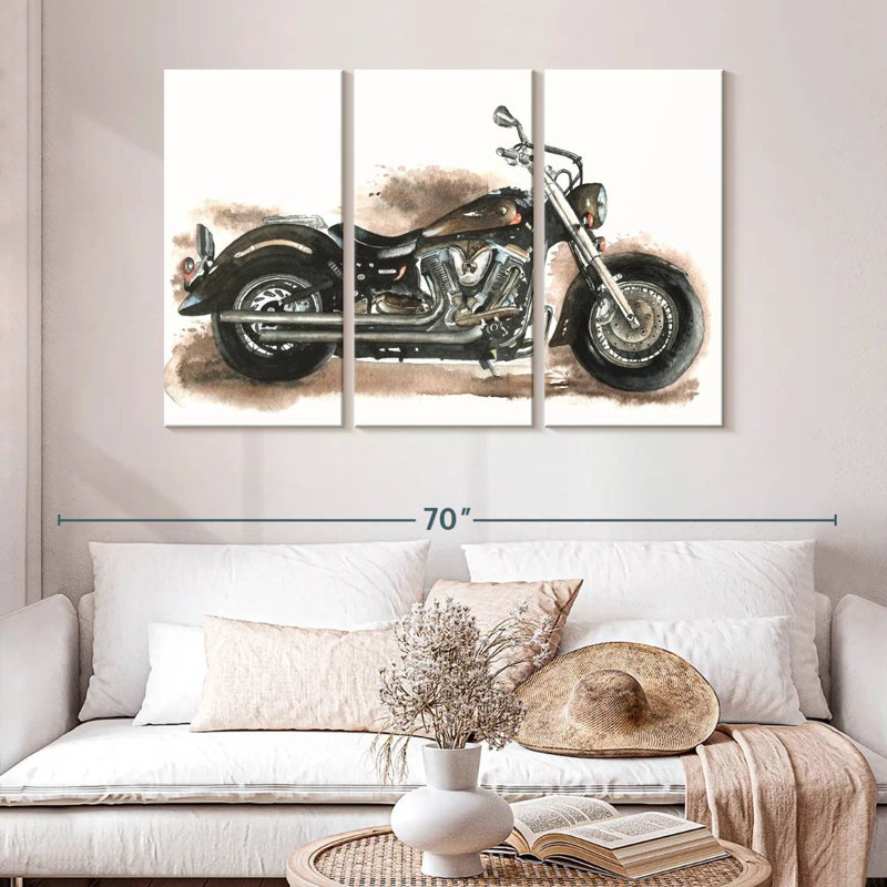 Mehar Custom Chopper Motorcycle, 32" H x 50" W