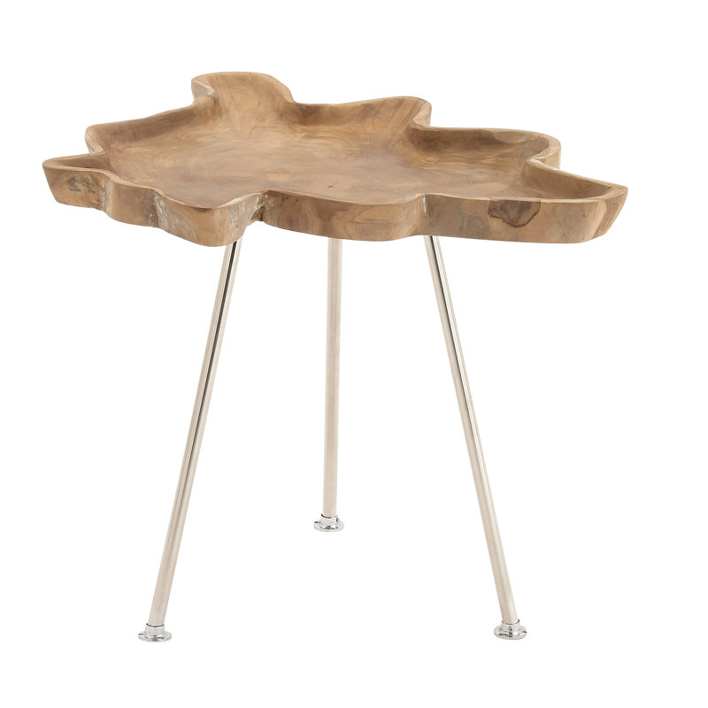 Table-plateau en bois de teck et métal Pless