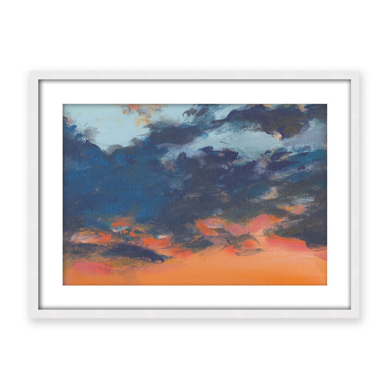 Coastal Retreat Asbury Park Sunset, 30" H x 40" W x 1.125" D, Framed Print, Gold