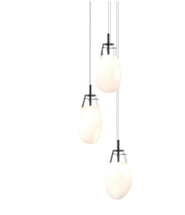 Liquid 3 - Light Pendant, Poured White, 10.75" H x 14" W x 14" D