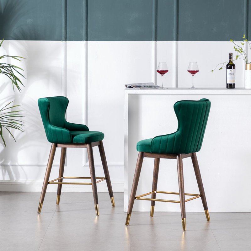 Tabouret de bar et de comptoir Renn, Vert, Tabouret de bar (hauteur du siège 28,3 po)
