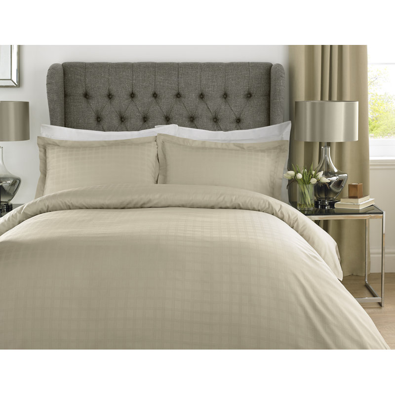 Honey-Mae Satin Duvet Cover with Pillowcases Included, Kingsize - 2 Standard Pillowcases, Latte