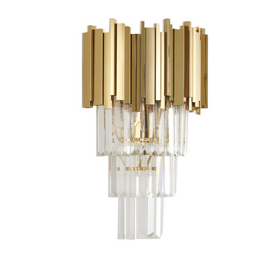 Modern 1 Light 3 Tier Crystal Wall Sconce