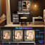 Dressing Table with Human Sensor RGB Lights, Tempered Glass Top, and Quick-Charging Station-158589792