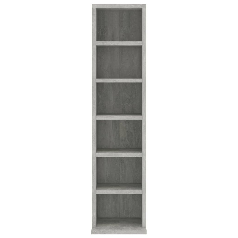 CD Cabinet Engineered Wood Storage Organizer Shelf Cabinet, Concrete Grey