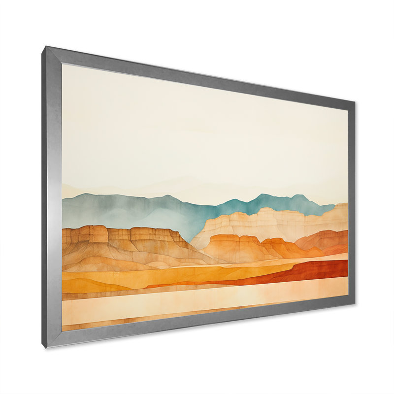 Bold Canyon View - Décoration murale Canyon, H 16 po x l 32 po x P 1 po, Cadre simple argenté