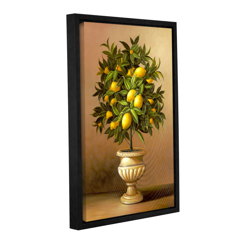 Citronnier en pot par 0-imprimé Welby, Cadre noir, H 24 po x l 16 po x P 2 po