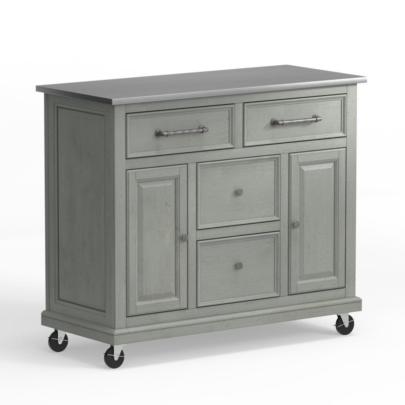 Chariot de cuisine Andilynn, Acier Inoxydable, Gris antique