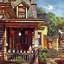 Birdhouse Builder by John Falter - Wrapped Canvas Painting-1486062093