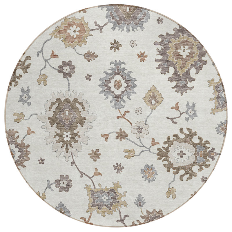  Malchow Non-Slip Indoor Outdoor Door Mat, Round 8'