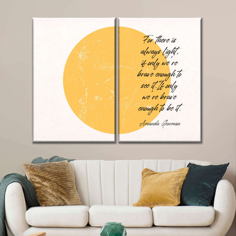 Ensemble de 2 pièces Brave Enough Amanda Gorman sur toile, H 48 po x l 66 po x P 1,25 po