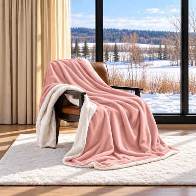 Reversible Sherpa Fleece Fur Thick Blanket