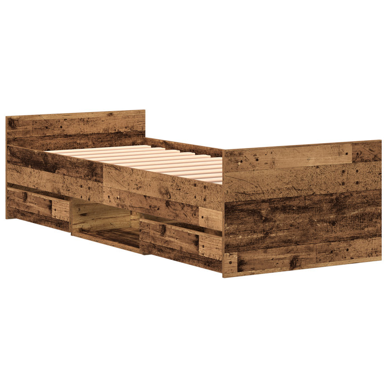 Bed, Old Wood, 78 x 193 cm