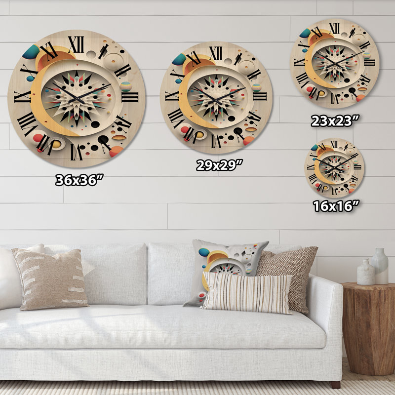 Horloge murale en bois surdimensionnée moderne, Grand