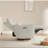 Dual-Motor Glider Swivel Power Recliner With Power Headrest And Removable Lumbar Pillow-797126521