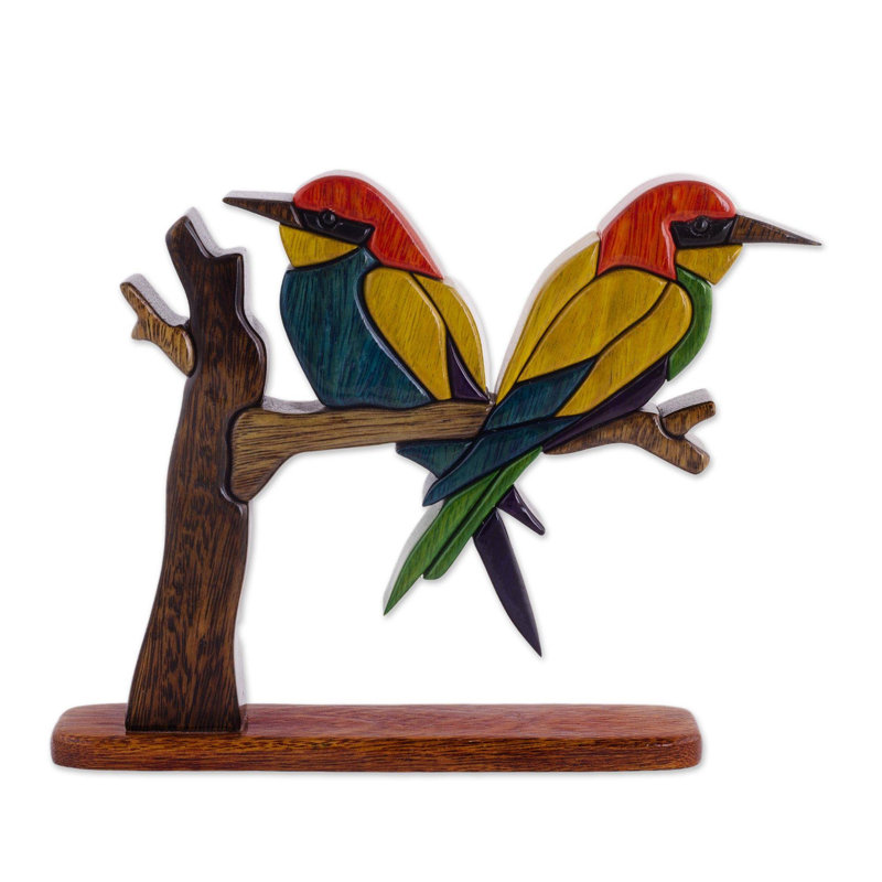 Sculpture oiseau en bois eaters abeille Eilley