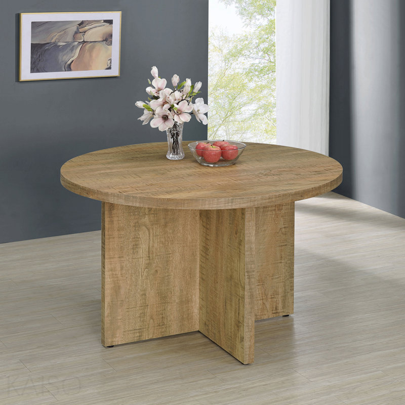Table de salle à manger ronde en bois de manguier