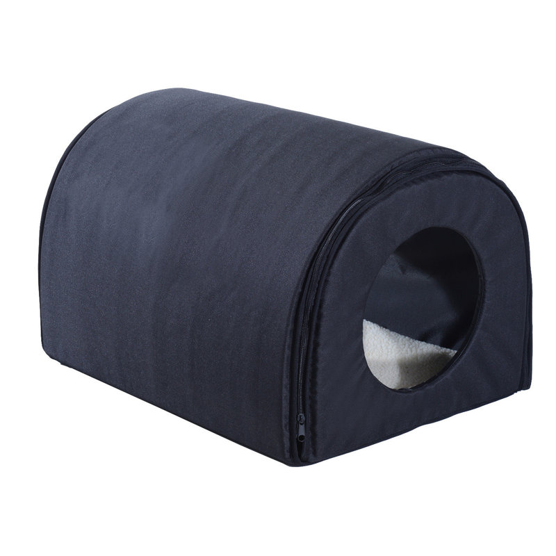 Enprise Faux Fur Pet Bed, Black