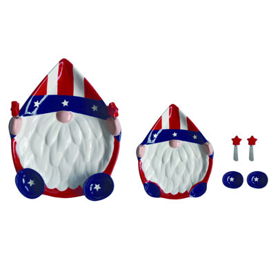 Ensemble de 5 frites en céramique 14 "Uncle Sam Gnome
