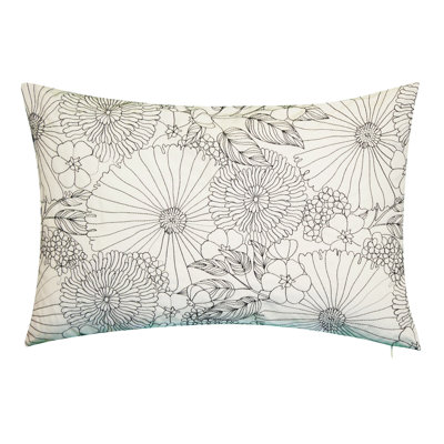 Embroidered Outdoor Reversible Throw Pillow