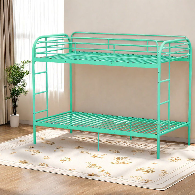 Lits superposés en métal durable, lit simple peu encombrant avec rangement pour la chambre à coucher