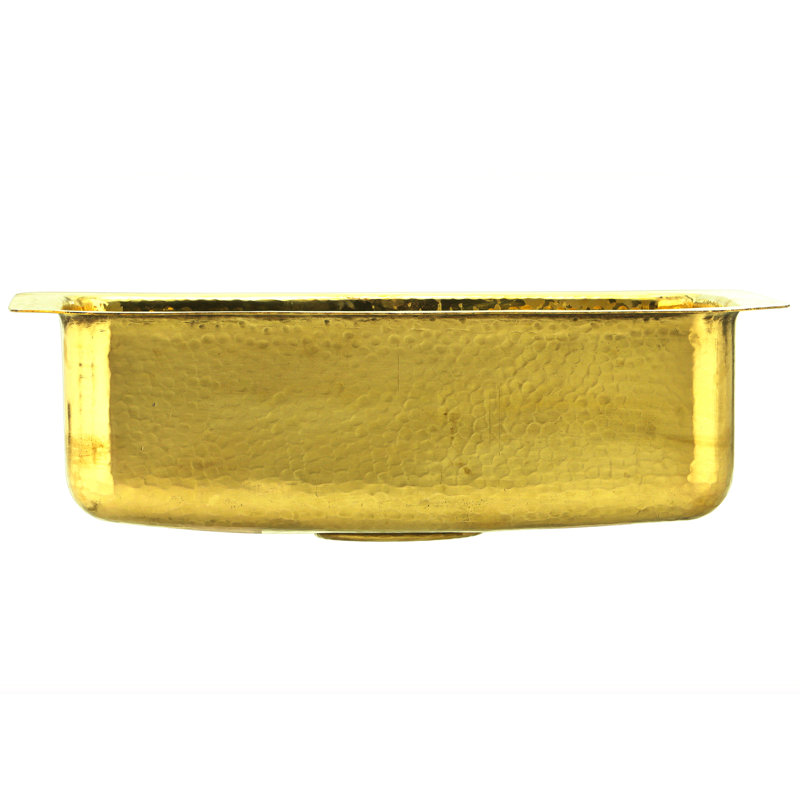 20" Dual Mount Single Basin Kitchen Sink, Brass