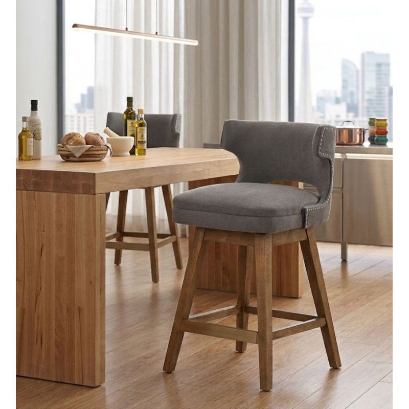 Tabouret pivotant en tissu